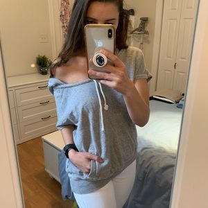 Grey Sleeveless Hoodie